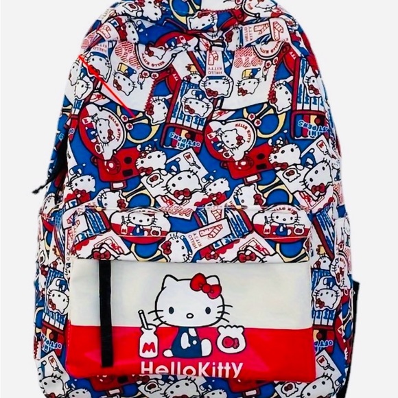 Handbags - Hello Kitty Red White Blue Patterned Backpack